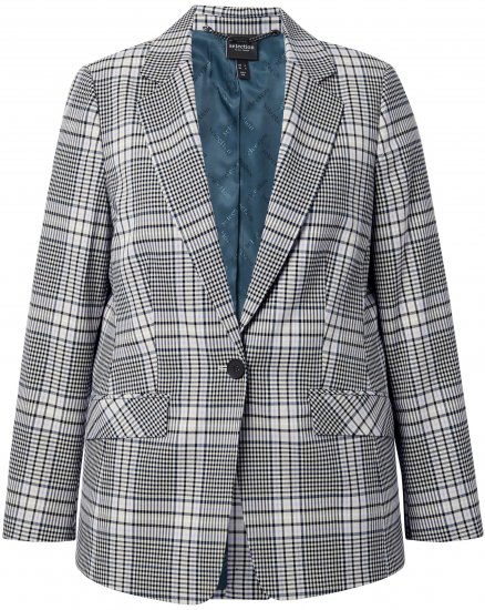 Ulla Popken Rutete Blazer Grønn - Blazere - 