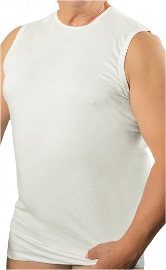 20 Nodi 1004 Sleeveless Crew Neck Shirt in Combed Cotton Jersey White - Undertrøyer - 
