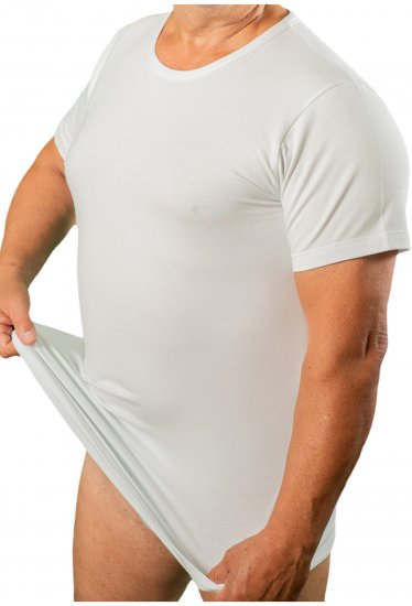 20 Nodi 9002 Short Sleeve Crew Neck in Stretch Cotton White - Undertrøyer - 