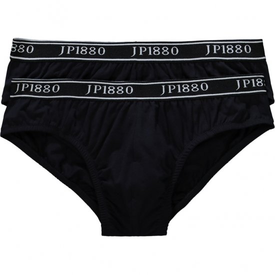 JP1880 Briefs Stretch Cotton 2-Pack Black - Undertøy & badetøy - Undertøy store størrelser 