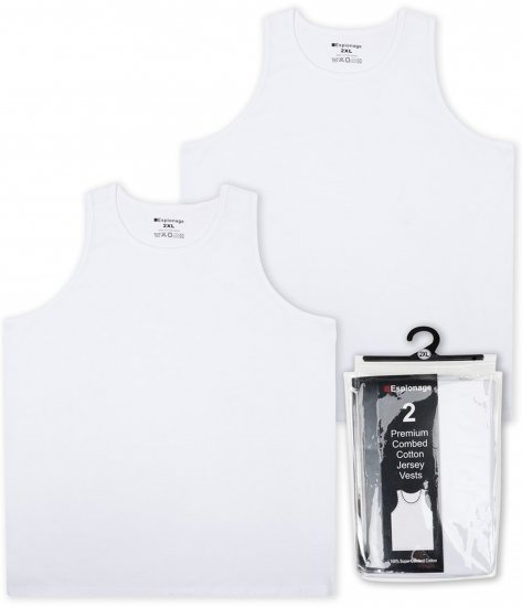 Espionage U011 Twin Pack Tanktop White - Undertrøyer - 