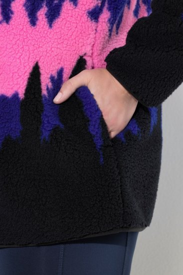 Ulla Popken Alpine Landscape Fleece Jacket Cloud Blue - Hettegensere og collegegensere - Myke gensere, hettegensere og strikk