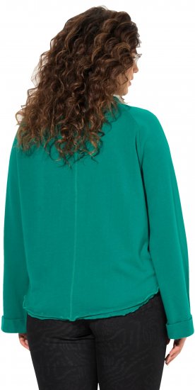 Ulla Popken Rolled Edge Long Sleeve Sweatshirt Emerald Green - Hettegensere og collegegensere - 