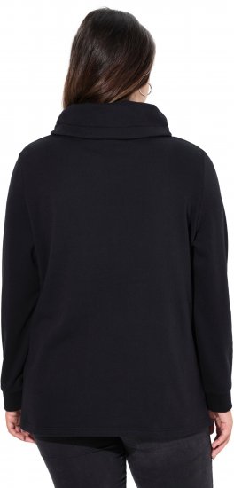 Ulla Popken Ribbon Detail Turtleneck Sweatshirt Black - Hettegensere og collegegensere - 