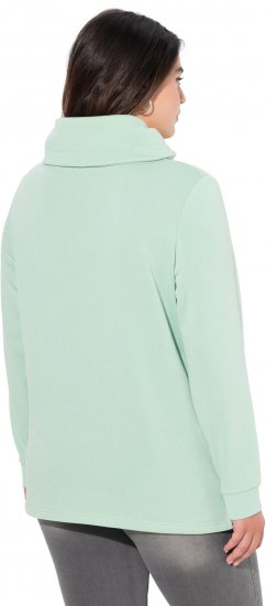 Ulla Popken Ribbon Detail Turtleneck Sweatshirt Mint Green - Hettegensere og collegegensere - Myke gensere, hettegensere og strikk