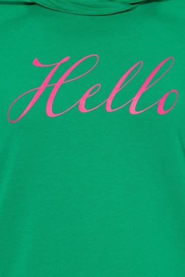 Ulla Popken HELLO Classic Fit Stand-Up Collar Sweatshirt Emerald Green - Hettegensere og collegegensere - Myke gensere, hettegensere og strikk