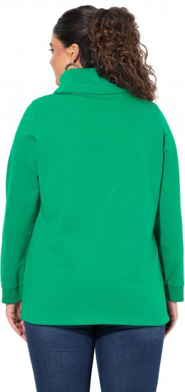 Ulla Popken HELLO Classic Fit Stand-Up Collar Sweatshirt Emerald Green - Hettegensere og collegegensere - Myke gensere, hettegensere og strikk