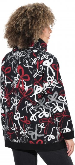 Ulla Popken Ribbon Print Turtleneck Sweatshirt Black - Hettegensere og collegegensere - Myke gensere, hettegensere og strikk