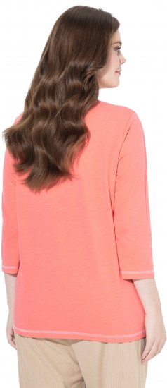 Ulla Popken Make It Amazing 3/4 Sleeve Graphic Tee Coral - Trykket T-skjorter for dame - 