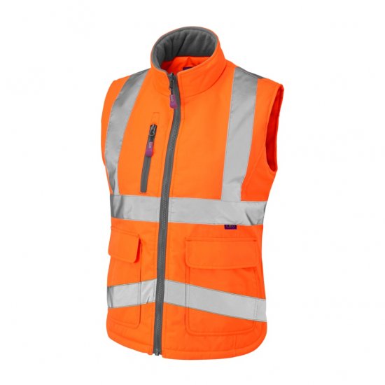 Leo Sandymere EcoViz Women's Bodywarmer Orange - Arbeidsklær - Arbeidsklær for damer i plus size