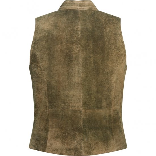 JP1880 Vest Goat Suede Traditional Moss Green - Trachten & Oktoberfest - Oktoberfestklær i store størrelser (Trachten)