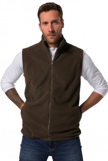 JP1880 Fleece Vest Stand-up Collar Brown - Jakker - Store jakker - 2XL-12XL
