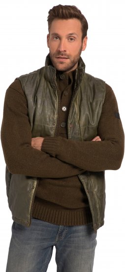 JP1880 Quilted Gilet Vintage Leather Green - Jakker - Store jakker - 2XL-12XL