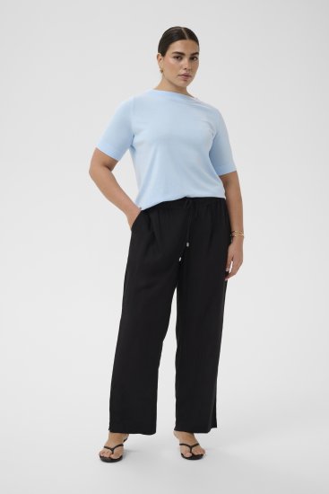 Kaffe Curve Mille Wide Pants Black Deep - Stoffbukser - 