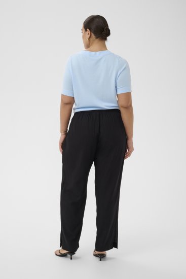 Kaffe Curve Mille Wide Pants Black Deep - Stoffbukser - 