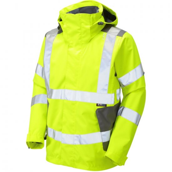 Leo Exmoor Ecoviz 10K Performance+ Breathable Jacket Hi-Vis Yellow - Arbeidsklær - Arbeidsklær i store størrelser