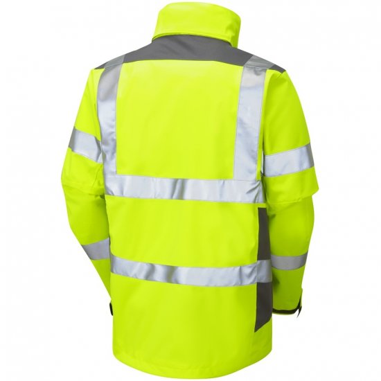 Leo Exmoor Ecoviz 10K Performance+ Breathable Jacket Hi-Vis Yellow - Arbeidsklær - Arbeidsklær i store størrelser