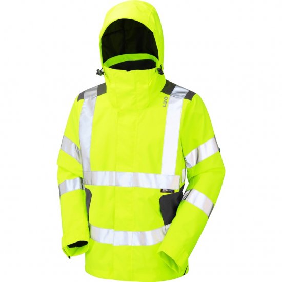 Leo Exmoor Ecoviz 10K Performance+ Breathable Jacket Hi-Vis Yellow - Arbeidsklær - Arbeidsklær i store størrelser