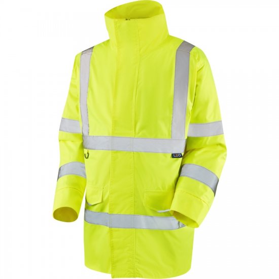 Leo Tawstock EcoViz 4K Baffle Lined Anorak Hi-Vis Yellow - Arbeidsklær - Arbeidsklær i store størrelser