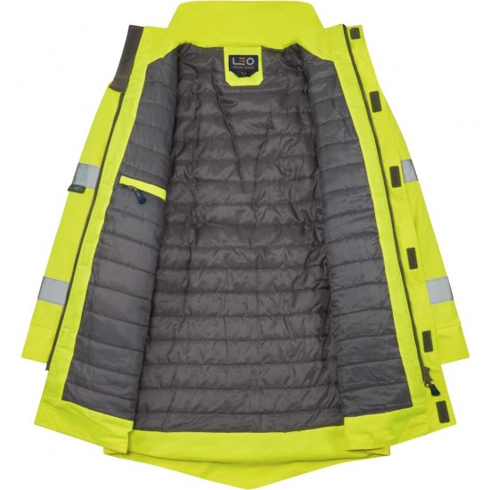 Leo Tawstock EcoViz 4K Baffle Lined Anorak Hi-Vis Yellow - Arbeidsklær - Arbeidsklær i store størrelser