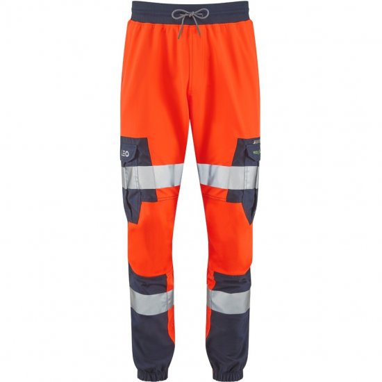 Leo Hawkcombe Ecoviz High Performance Ballistic Stretch Trousers Hi-Vis Orange/Navy - Arbeidsklær - Arbeidsklær i store størrelser
