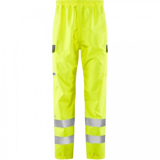 Leo Westleigh Ecoviz 10K Performance Breathable Overtrouser Hi-Vis Yellow - Arbeidsklær - Arbeidsklær i store størrelser