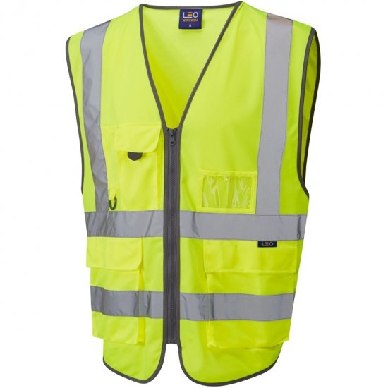 Leo Barnstaple Ecoviz Superior Anti-Entanglement Waistcoat Hi-Vis Yellow - Arbeidsklær - Arbeidsklær i store størrelser