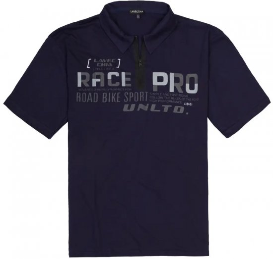 Lavecchia 2030 Polo Shirt Short Sleeve Navy - Polo- & piqueskjorter - Poloskjorte i store størrelser - 2XL-8XL