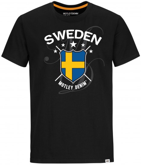 Motley Denim Sweden T-shirt Black - T-skjorter - Store T-skjorter - 2XL-14XL