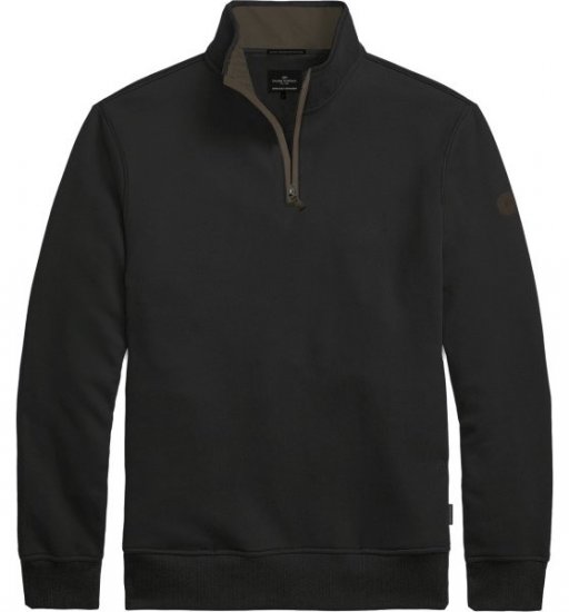 Double Outfitters MTOP-1163 Collegegenser med halv glidelås Svart - Gensere og hettegensere - Store hettegensere - 2XL-14XL