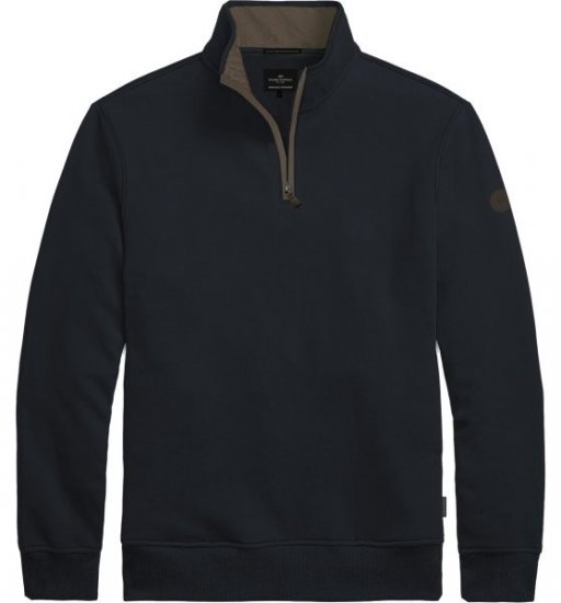 Double Outfitters MTOP-1163 Collegegenser med halv glidelås Mørkeblå - Gensere og hettegensere - Store hettegensere - 2XL-14XL