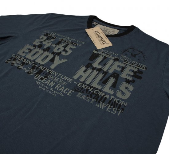 EDDY HILLS Life T-shirt Navy - T-skjorter - Store T-skjorter - 2XL-14XL