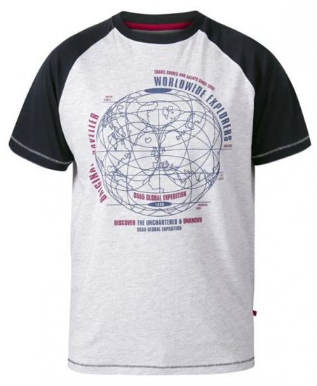 D555 Obama Worldwide Explorers T-Shirt Off White Marl - T-skjorter - Store T-skjorter - 2XL-14XL