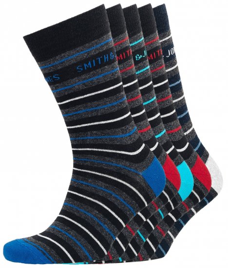 Smith & Jones Ockey 5-pakk Sokker (41-46) - Undertøy & badetøy - Undertøy store størrelser 