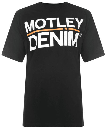 Motley Denim Logo T-skjorte Svart - T-skjorter - Store T-skjorter - 2XL-14XL