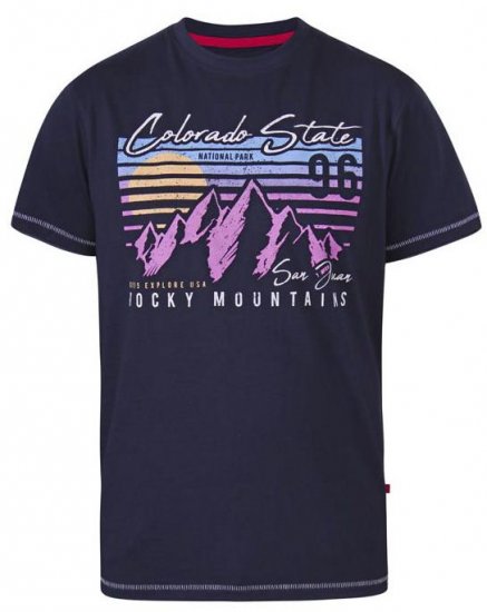 D555 Orkney Rocky Mountains Crew Neck T-Shirt Navy - T-skjorter - Store T-skjorter - 2XL-14XL