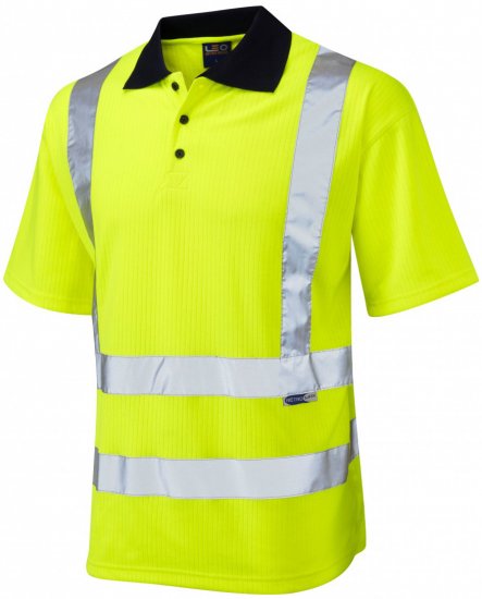 Leo Croyde Comfort Polo Shirt Hi-Vis Yellow - Arbeidsklær - Arbeidsklær i store størrelser