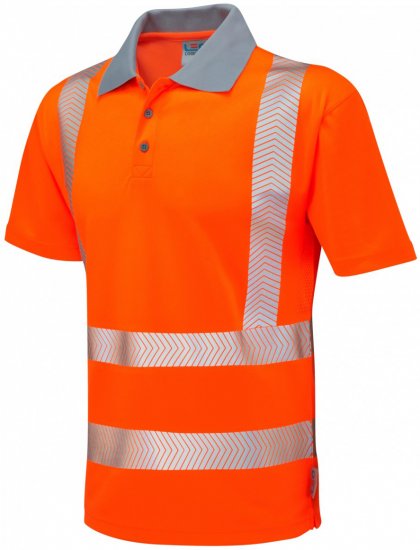 Leo Woolacombe Coolviz Plus Polo Hi-Vis Orange - Arbeidsklær - Arbeidsklær, Skiklær og Regntøy store størrelser