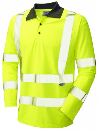 Leo Woolsery Coolviz L/S Polo Shirt Hi-Vis Yellow - Arbeidsklær - Arbeidsklær i store størrelser