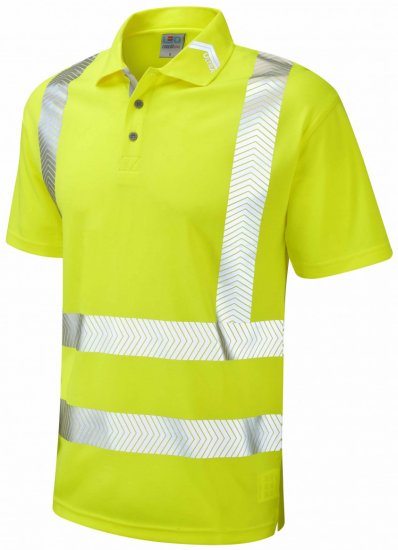 Leo Broadsands Coolviz Ultra Polo Hi-Vis Yellow - Arbeidsklær - Arbeidsklær i store størrelser