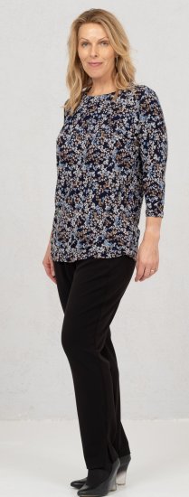 Scandinavian Caramel Tiny Flower Petals Blouse Light Blue - Trykket T-skjorter for dame - 