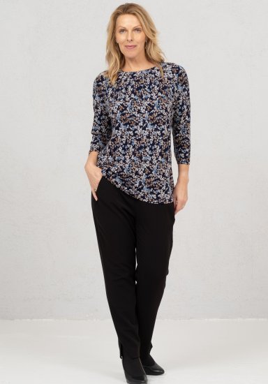 Scandinavian Caramel Tiny Flower Petals Blouse Light Blue - Trykket T-skjorter for dame - 