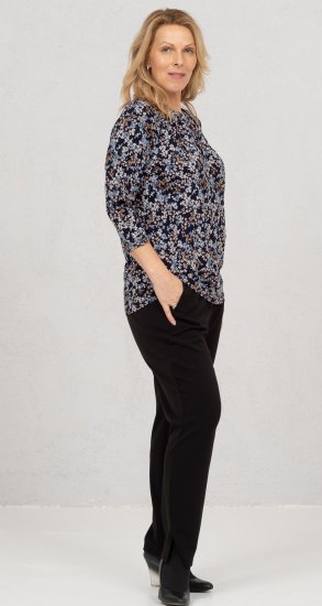 Scandinavian Caramel Tiny Flower Petals Blouse Light Blue - Trykket T-skjorter for dame - 