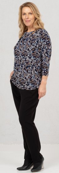 Scandinavian Caramel Tiny Flower Petals Blouse Light Blue - Trykket T-skjorter for dame - 