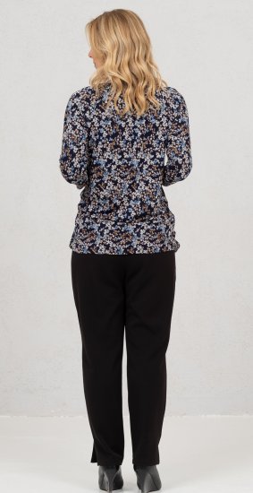 Scandinavian Caramel Tiny Flower Petals Blouse Light Blue - Trykket T-skjorter for dame - 