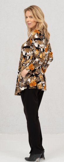 Scandinavian Caramel Flower Petals Tunic Orange and Brown - Trykket T-skjorter for dame - 