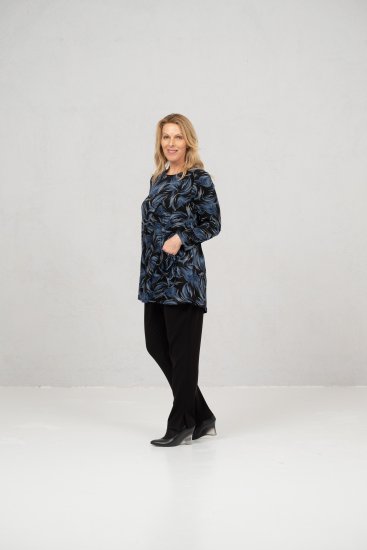 Scandinavian Caramel Swirls Tunic Blue - Trykket T-skjorter for dame - 
