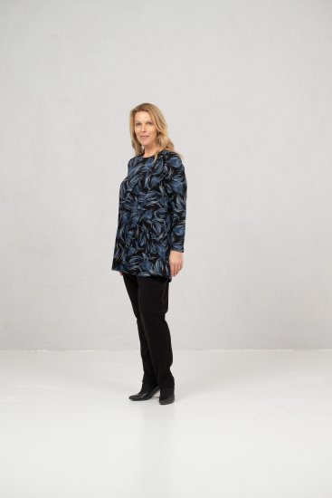 Scandinavian Caramel Swirls Tunic Blue - Trykket T-skjorter for dame - 