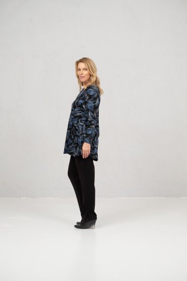 Scandinavian Caramel Swirls Tunic Blue - Trykket T-skjorter for dame - 