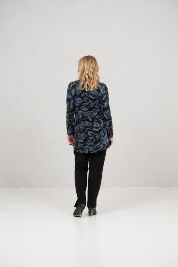 Scandinavian Caramel Swirls Tunic Blue - Trykket T-skjorter for dame - 